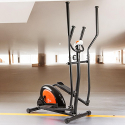 Эллиптический тренажер Оранжево-черный / Укрепляет здоровье и физическую форму